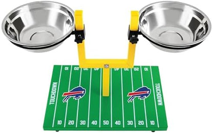 NFL Buffalo Bills Goalpost Football Field Dog Feeder – Adjustable Elevated Dog Bowls with Stand, 2 Stainless Steel Bowls, Non-Slip Rubber Feet, Raised Pet Feeder for Large & Small Dogs, Cats. - Image 5