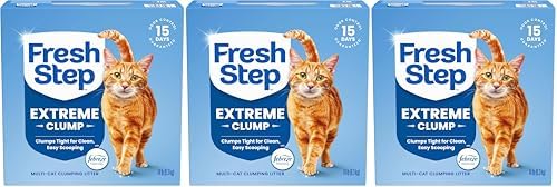 Fresh Step Extreme Clumping Litter with Febreze Freshness, Mountain Spring Scent Clumping Cat Litter with Guaranteed Odor Control, 14 lb. Box (Pack of 3) by FreshStep