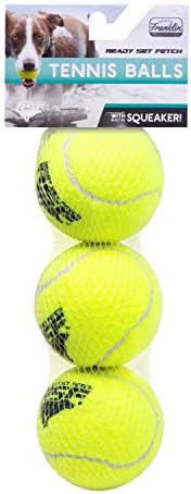 Franklin Sports Ready Set Fetch Squeaker Tennis Ball Dog Toy - 3 Pack - Image 6