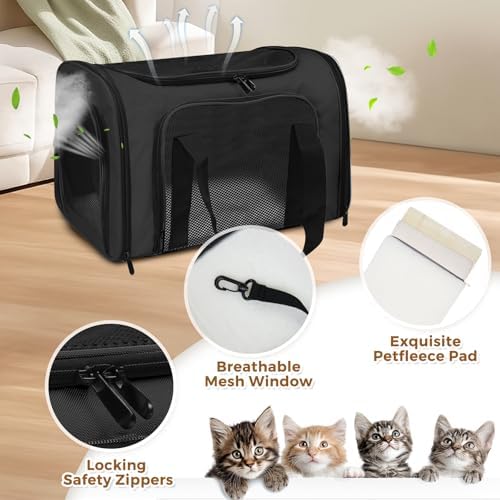 Cat Carrier Soft Up to 16 Lbs, Breathable Pet Travel Bag with Steel Frame - Image 3