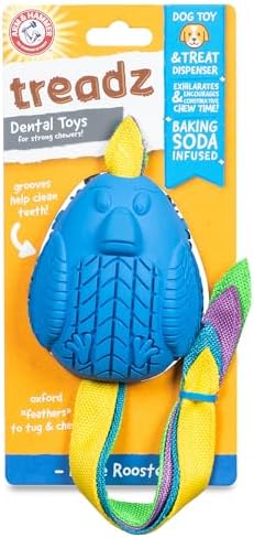 Arm & Hammer Super Treadz Baking Soda Dental Dog Chew Toy, Large, Rooster by ArmHammer