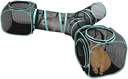 Kitty City Outdoor Catio Furniture and Play Kits for Cats, Three Way Tunnel by KittyCity