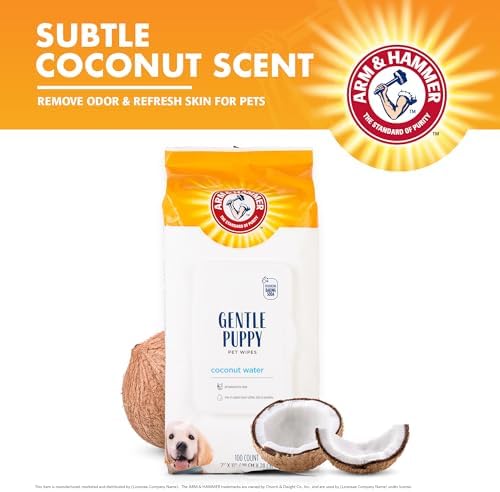 Arm & Hammer Puppy Grooming Wipes, Coconut Water, 100 Count - Image 3