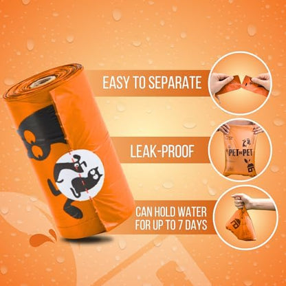 Pet N Pet Poop Bags for Dogs, 1080 Count, Plant Based, Unscented, Orange - Image 3