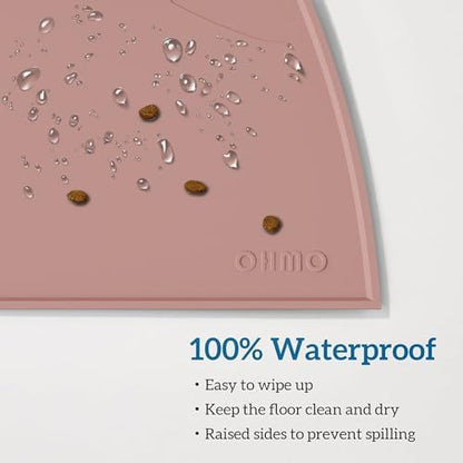OHMO Cat Food Mat, Silicone Pet Feeding Mat, 20x12, Rose - Image 4