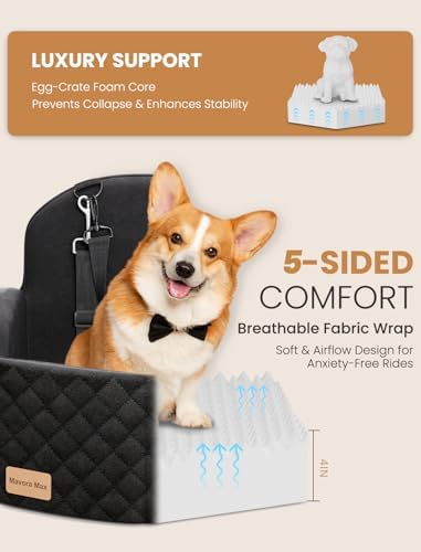 Dog Car Seat Booster for Small/Medium Dogs up to 35lbs, Black - Image 4