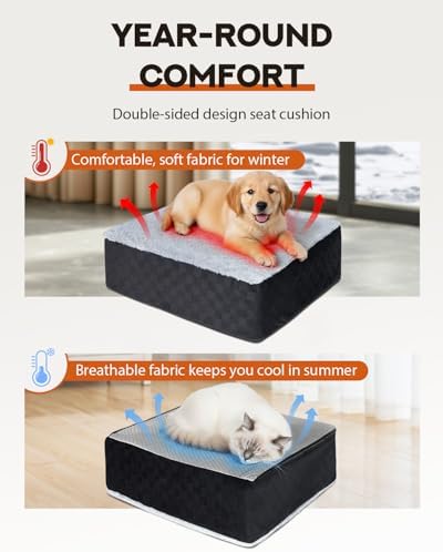 Dog Car Seats for Medium Dogs, All-Season Comfort Dog car Seat Boosters Detachable & Washable Pet Dogs Seat for Cars, SUVs, Easy to Install (Black) - Image 2