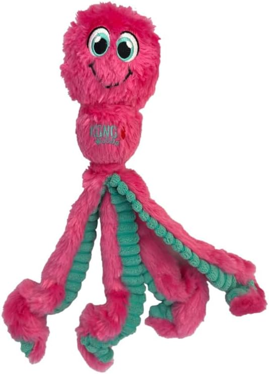 KONG Wubba Octopus Tug and Fetch Squeak Dog Toy Assorted Colors (Large (2 Pack))