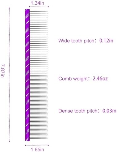 Fearless Alpaca Metal Pet Comb for Grooming Cats and Dogs (Purple) - Purple, Blue, Red, and Gold Colors Available - 8 Inch Length - Rounded Spine - Great Tool for Mats and Shedding - Image 4