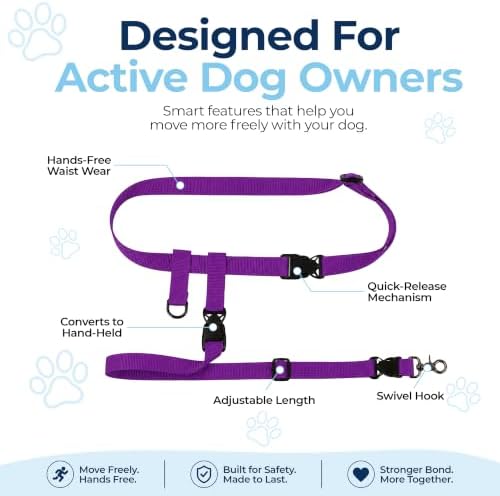 The Buddy System - Hands Free Dog Leash - Regular Dog, Regular, Purple - Image 3