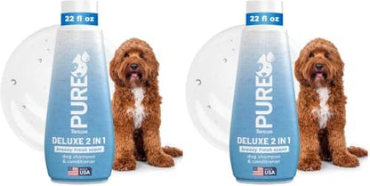 TropiClean Pure 2-in-1 Dog Shampoo and Conditioner, Reduces Tangles & Softens Coat, Fruity Fresh Scent, Made in the USA, Safe for Puppies, 20oz. (Pack of 2) by TropiClean
