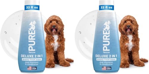 TropiClean Pure 2-in-1 Dog Shampoo and Conditioner, Reduces Tangles & Softens Coat, Fruity Fresh Scent, Made in the USA, Safe for Puppies, 20oz. (Pack of 2) by TropiClean