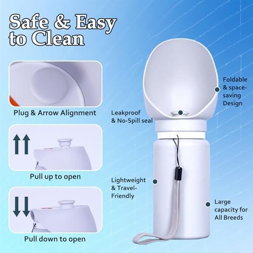 Dog Water Bottle, Silicone Foldable Bottle for Pets, Portable Pet Water Dispenser, Outdoor Travel Dog Drink, Walking Cat Drink Cup - Image 2