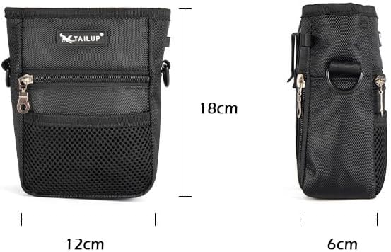 Dog Treat Pouch Pet Trainning Waist Bag Portable Food Snack Small Item Storage Holder Bag Hook Design Pet Training Reward Pouch Bait Sack Mini Puppy Snack Carrier Container Pockets (BLACK (STYLE A))