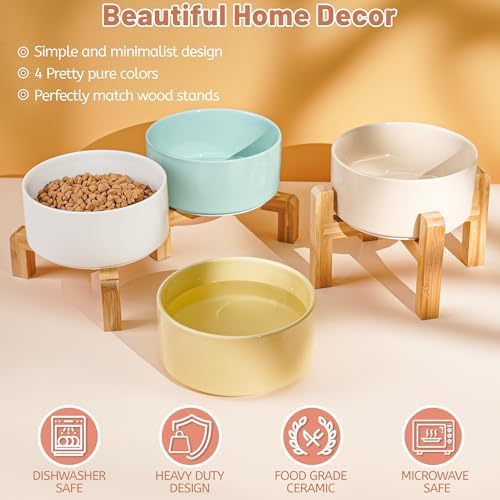 Non Slip Dog Bowls, Heavy Ceramic Dog Food and Water Bowl with Silicone Base, Pet Feeding Bowl for Puppies, Small and Medium Dogs (Glossy White, 6 Inches) - Image 6