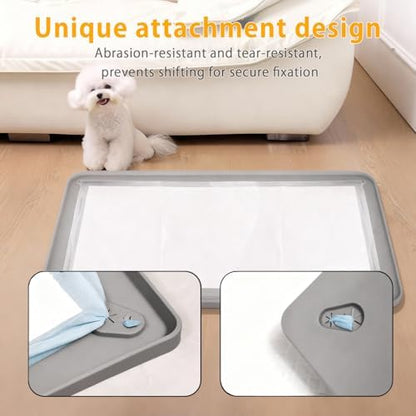 Dog Pee Pad Holder, Silicone Tray, 4-Corner Fixing, 24x24 inch - Image 2