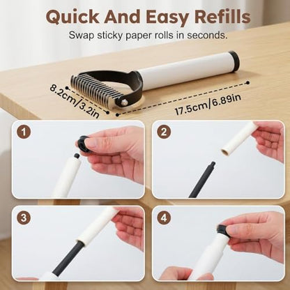 Double Sided Dematting Comb for Cats & Dogs, Undercoat Rake, Safe Deshedding Grooming Tool, Gentle Matt Remover Detangler for Long Thick Haired Pets, Ergonomic Pet Grooming Brush - Image 5