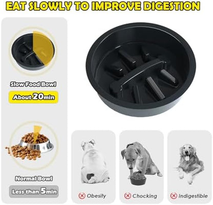 SHAINFUN Elevated Dog Bowl Stand with 4 Stainless Steel Bowls (58oz) & 1 Slow Feeder, 9 Height Adjustable Raised Dog Bowl from 4.9" to 14.5" for Large Dogs & Multi-Pet Homes - Image 6