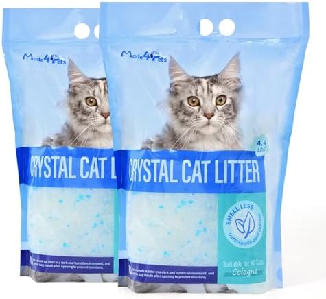 Made4Pets Cat Litter Crystals,Non Clumping Litter 8.6 lbs(2 x 4.3 lb Packs) by Made4Pets