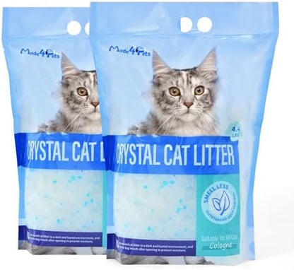 Made4Pets Cat Litter Crystals,Non Clumping Litter 8.6 lbs(2 x 4.3 lb Packs) by Made4Pets
