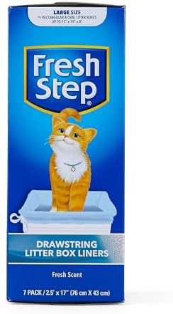 Fresh Step Drawstring Cat Litter Box Liners, Scented Heavy Duty Kitty Litter Bags for Large Oval or Rectangle Pans, Helps Contain Odor and Mess, Easy Lift Out Cleanup, 30 x 17 in, 7 Count (Pack of 2) - Image 2