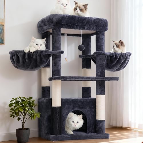 Hey-brother Cat Tree Tower with Large Platform, Spacious Condo, MPJ060G by Hey-brother