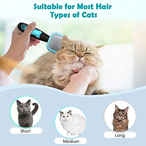 Slicker Brush, Dog Brush Gently Cleaning Pin Brush For Shedding Dog Hair Brush For Small Dogs Puppy Yorkie Poodle Rabbits Cats One Size Blue - Image 3