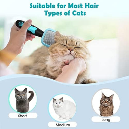 Slicker Brush, Dog Brush Gently Cleaning Pin Brush For Shedding Dog Hair Brush For Small Dogs Puppy Yorkie Poodle Rabbits Cats One Size Blue - Image 3