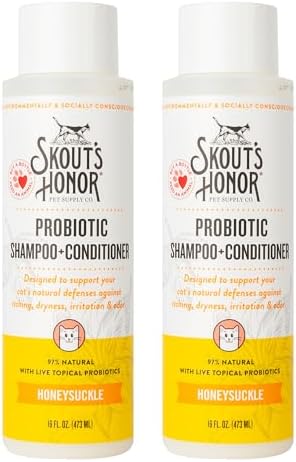 SKOUT'S HONOR Probiotic Cat Shampoo and Conditioner- HS 16 oz, 2-Pack by SKOUTSHONOR