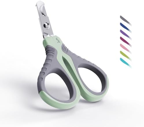WePet Pet Nail Clippers U07.1, Professional Claw Trimmer, Bended Scissor Special for Cats, Kittens, Dogs, Puppies, Small Animals, Grey/Tea Green by WePet