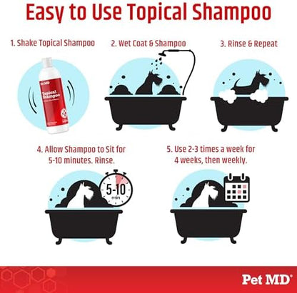 Pet MD Topical Shampoo for Dogs, Cats & Horses - Soap & Paraben Free - 16oz - Image 4