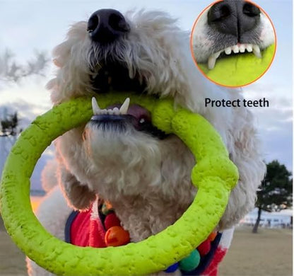 LaRoo Dog Ring Toy, Durable Soft Flying Disc, Thickened, Floatable Pool Toy for Medium Large Dogs, Interactive Tug of War & Fetch Toy for Outdoor Training, Teeth Cleaning & Exercise (Green-11.8inch) - Image 7