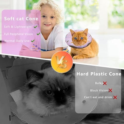 Seyezo Cat Cone Collar Soft, Adjustable Cat Recovery Cone Waterproof Purple - Image 6