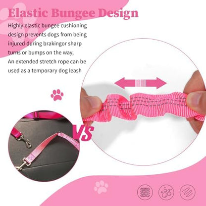 Dog Set Belt for Car Adjustable Dog Seatbelts for Vehicle Pink - Image 6