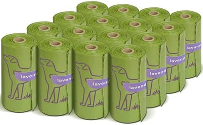 240 Count Lavender Scented 13” x 9” Dog Poop Bags Rolls by Wowflash