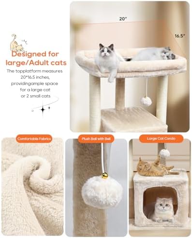 SYANDLVY 27" Cat Tree for Indoor Cats, Activity Tower with Scratching Posts - Image 4