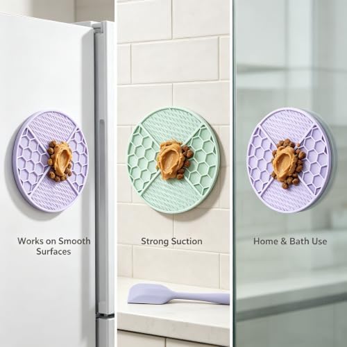 2Pcs Silicone Dog Cat Lick Mat, 61 Suction Cups Honeycomb BPA-Free - Image 3