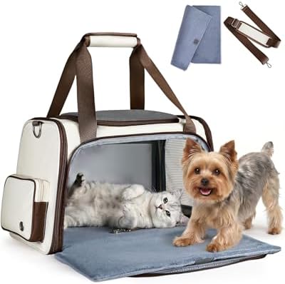 Homespon 34.5L Soft-Sided Cat Dog Carrier, Airline Approved Pet Bag by HOMESPON