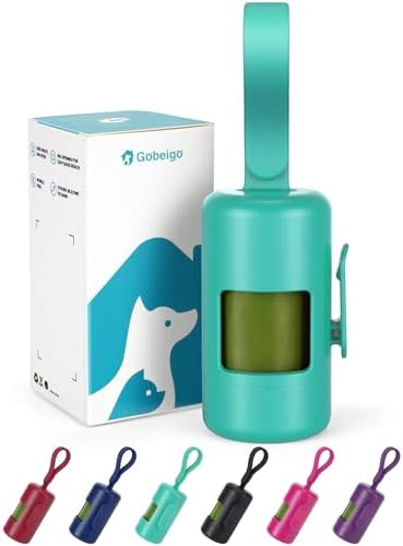 Gobeigo Dog Poop Bag Holder with Convenient Hook for Waste Bags(Turquoise) by Gobeigo