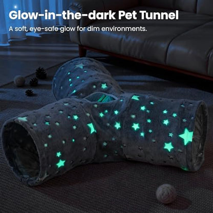 Tempcore 3-Way Cat Tunnel Toy, Collapsible, Self-Luminous Tube for Cats - Image 2