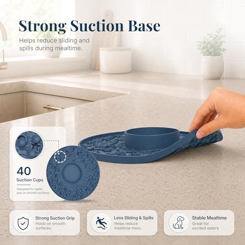 WorWoder 2-in-1 Lick Mat for Dogs, Built-in Slow Feeder Bowl - Image 5