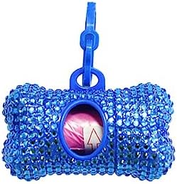 Bling Dog Poop Pickup Bag Dispenser Holder Pet Waste Disposal Bag Pet Trash Bags Holder Bone Shaped (Blue) by TJCGCKK
