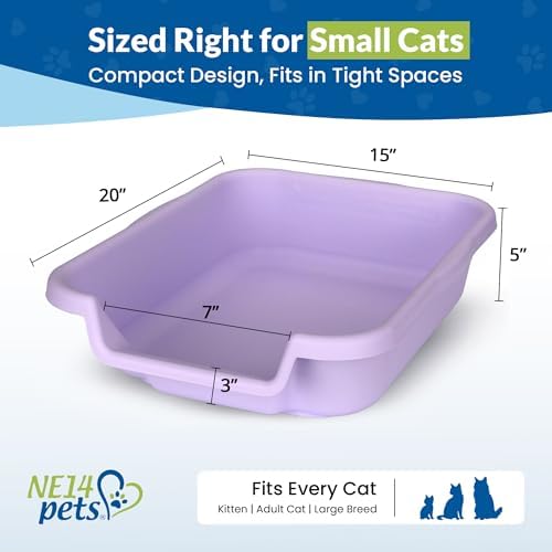 KittyGohere Senior Cat Litter Box Small with Scoop, Storybook Lavender - Image 5