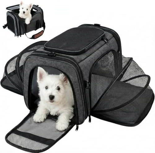 Soft Sided Pet Carrier for Small Dogs & Cats (Up to 9 lbs) – Airline Approved Underseat Travel Bag with Breathable Mesh, Luggage Strap & Washable Mat – Compact & Lightweight, Grey by Unknown