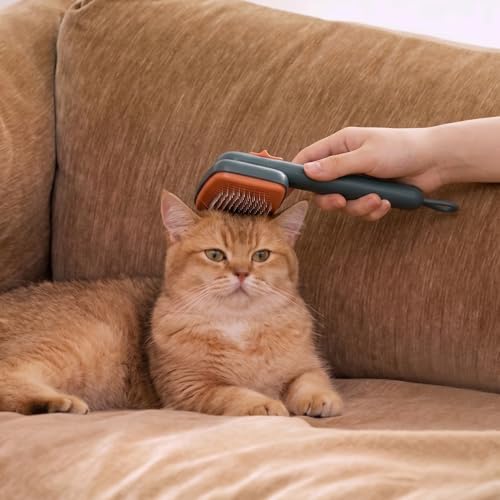Cat Brushes for Indoor Cat，Pet Steam Brush for Dog Cats Grooming Kit Supplies Hair Grooming for Long Short Hair Cats Dogs - Image 2