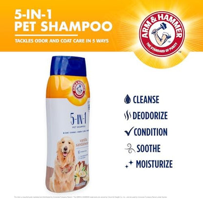 Arm & Hammer 5-in-1 Dog Shampoo, Vanilla Sandalwood, 20 Fl Oz - Image 2