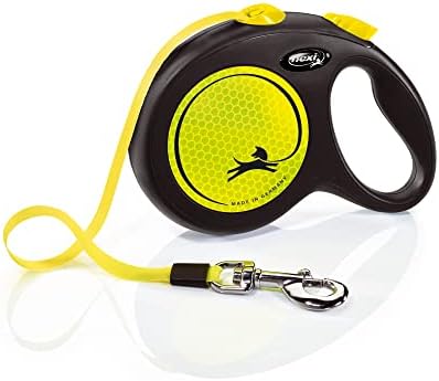 FLEXI® Neon Tape Retractable Dog Leash, Large, 16 ft - Neon Yellow/Black by Flexi