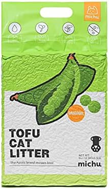 Michu Tofu Cat Litter Natural Clumping Tofu Cat Litter, Fast Clumping and Easily Scoop-able 5.5lb/88oz 5 Scents - Original, 3 Pack by Michupet