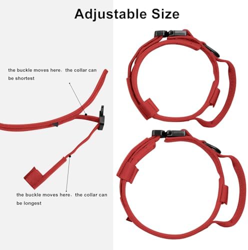 DAGANXI Tactical Dog Collar, Adjustable Military Training Nylon Dog Collar with Control Handle and Heavy Metal Buckle for Medium and Large Dogs, with Patches and Airtags Case (Red, XL) - Image 4