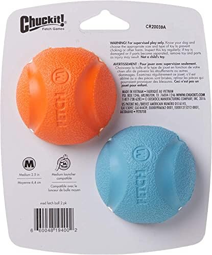 Chuckit! Medium Fetch Ball 2.5", 2 Pack (Colors Vary) - Image 2